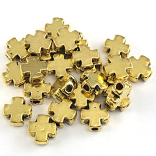 cross shaped gold jewerly beads
