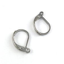silver colour earring hoops with lever closure