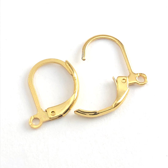 gold colour earring hoops with lever closure