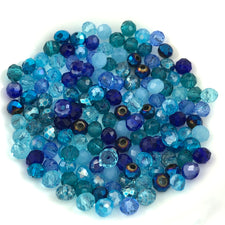 rondelle shaped jewerly beads in different shades of blue