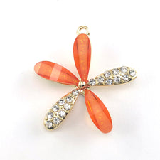 orange and gold flower shaped jewerly pendant