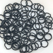 black coloured open jump rings
