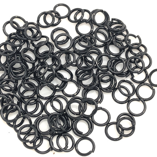 Black Jump Rings, 5mm, Black Plated Open Jump Rings
