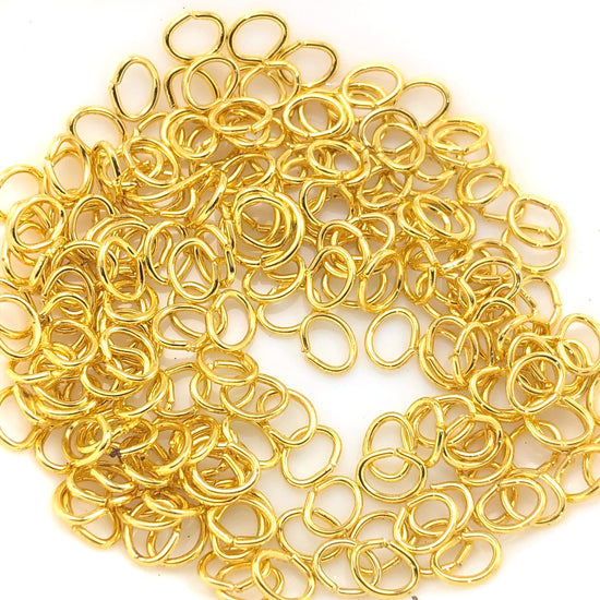 oval shaped gold open jump rings