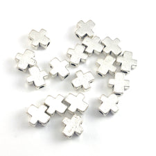 cross shaped silver beads