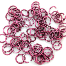 pink coloured round jump rings