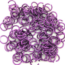 round purple open jump rings