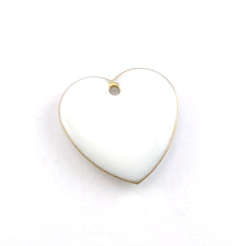 White and gold heart shaped Jewelry charm