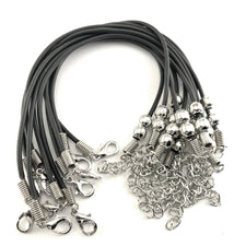 10 black and silver corded bracelets