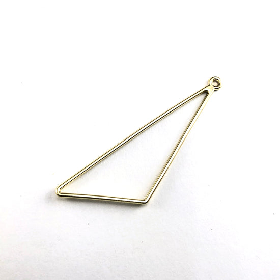 triangle shaped gold colour open back bezel with loop