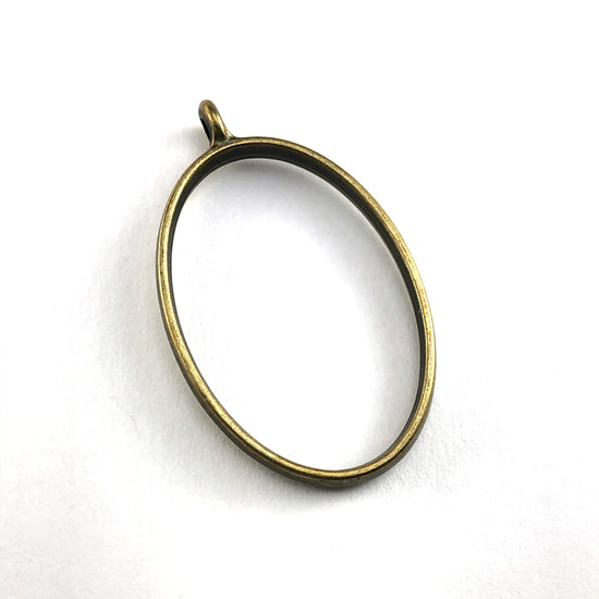 bronze oval shaped open back bezels
