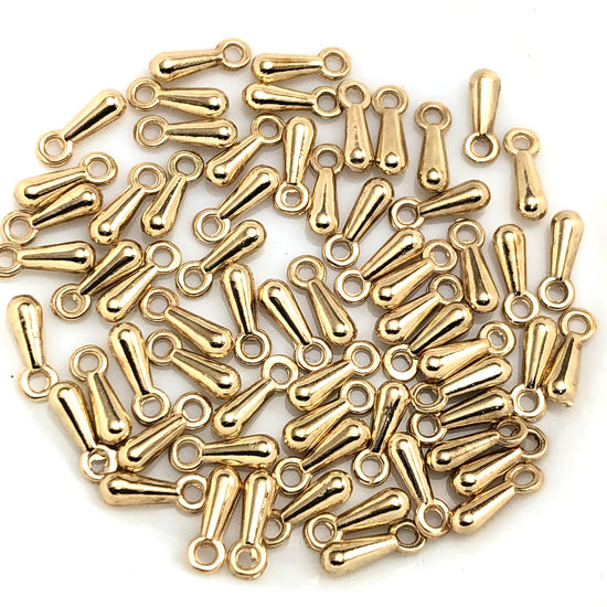 light gold drop shaped jewelry charms