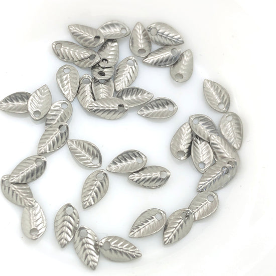leaf shaped stainless steel jewelry charms