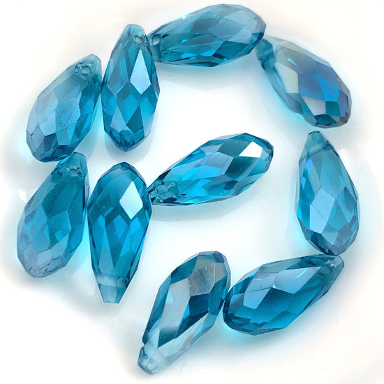 blue teardrop shaped jewerly beads