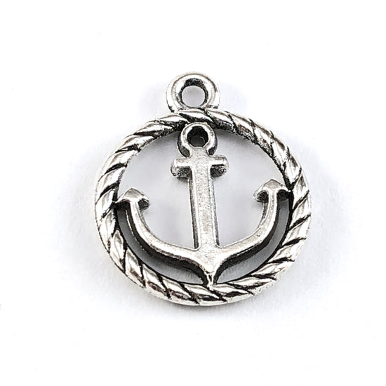 silver colour anchor shaped jewerely pendant charms