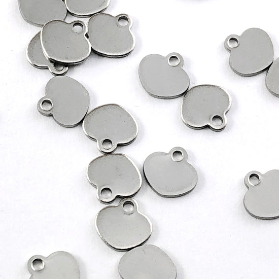 heart shaped stainless steel charms
