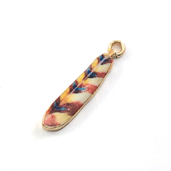 multi colour feather shaped jewelry charms