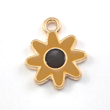 orange and brown sunflower shaped jewerly charms