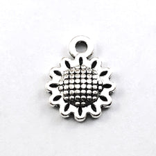 antique silver colour sunflower shaped jewerly charms