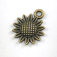 Bronze colour sunflower shaped jewelry charms