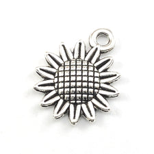Silver colour sunflower shaped jewerly charms