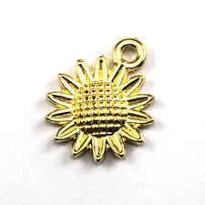 Gold colour sunflower shaped jewerly charms