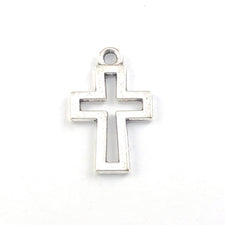 cross shaped, silver colour jewerly charms