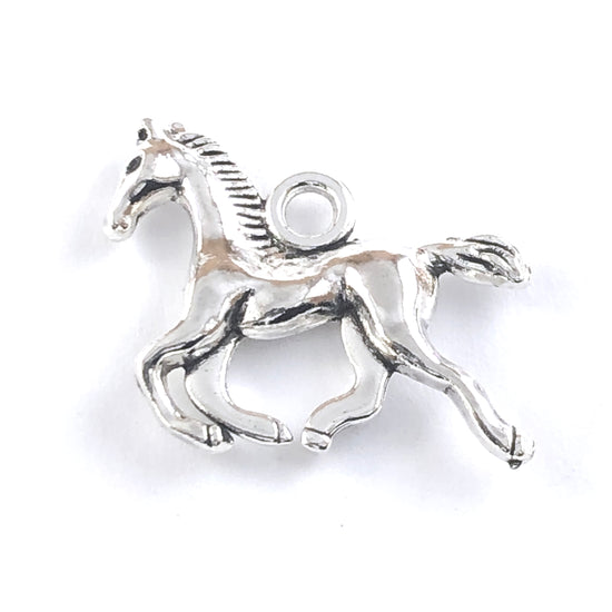 silver colour horse shaped jewerly charms