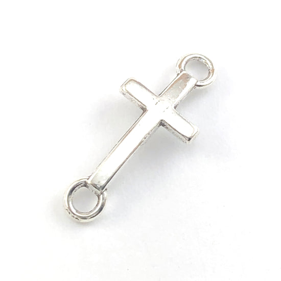 cross shaped, silver colour, curved connector jewelry charms