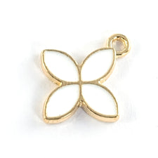 white and gold colour flower shaped jewerly charm