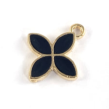 black and gold colour flower shaped jewerly charm