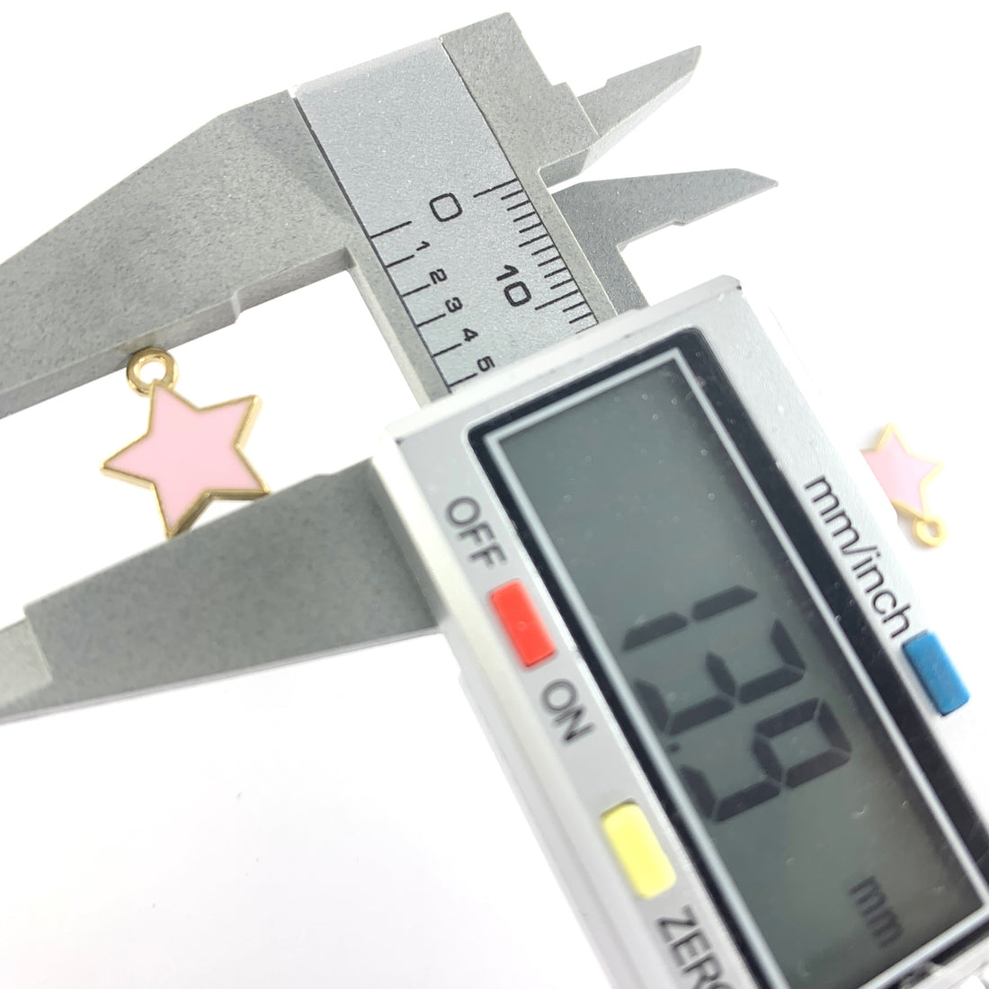 Enamel Pink Star Charms For Jewelry Making, 14mm