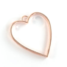 rose gold colour heart shaped jewelry open bezel