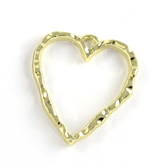 gold colour heart shape open back bezels