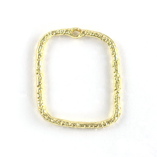 rectangle shaped gold colour open back pendant bezels