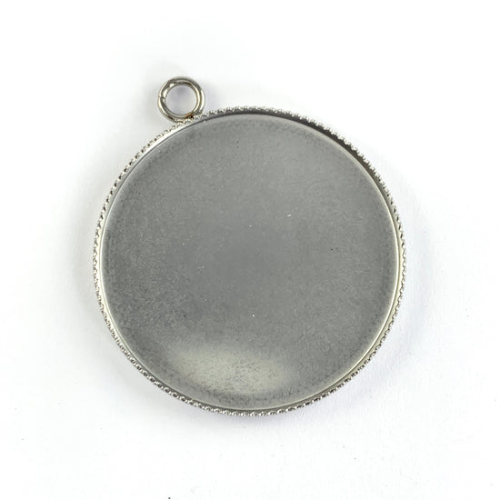 stainless steel colour round bezel pendant tray