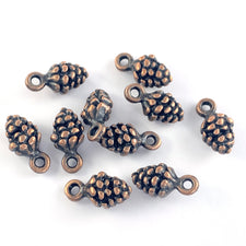 red copper colour pine cone shaped jewelry charms