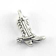 silver colour cowboy boot shaped jewerly charms