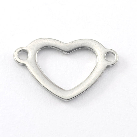 heart shaped stainless steel colour jewelry connector charms