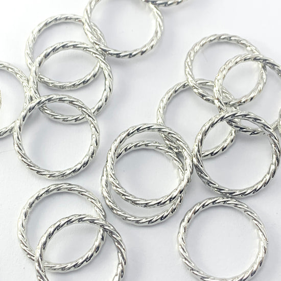 silver round closed metal jump rings