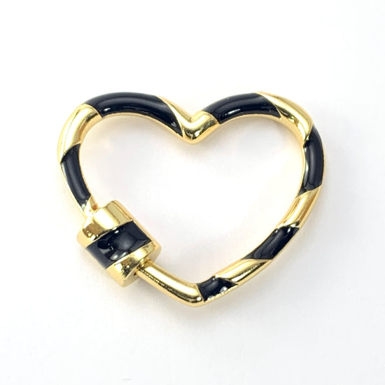black and gold heart shaped jewerly pendant
