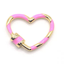 pink and gold heart shaped jewelry pendant