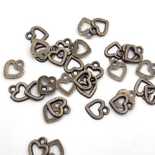 bronze heart shaped jewerly charms