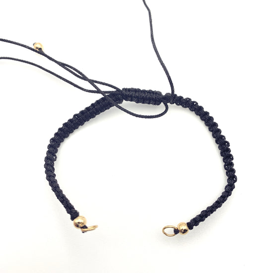 Braided Adjustable Black Cord Bracelet Finding, 30cm – Easy Crafts