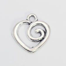 heart shaped silver colour jewerly charms