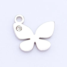 silver butterfly shaped jewelry charm