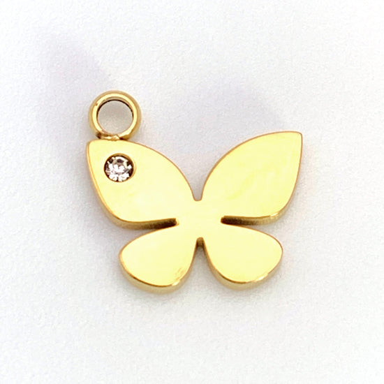 gold butterfly shaped jewelry charm