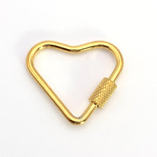heart shaped jewerly pendnat with screw carabiner on the side