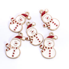 red white and gold snowman shaped jewerly charms