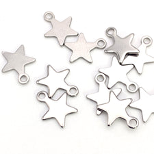 star shaped silver jewerly charms